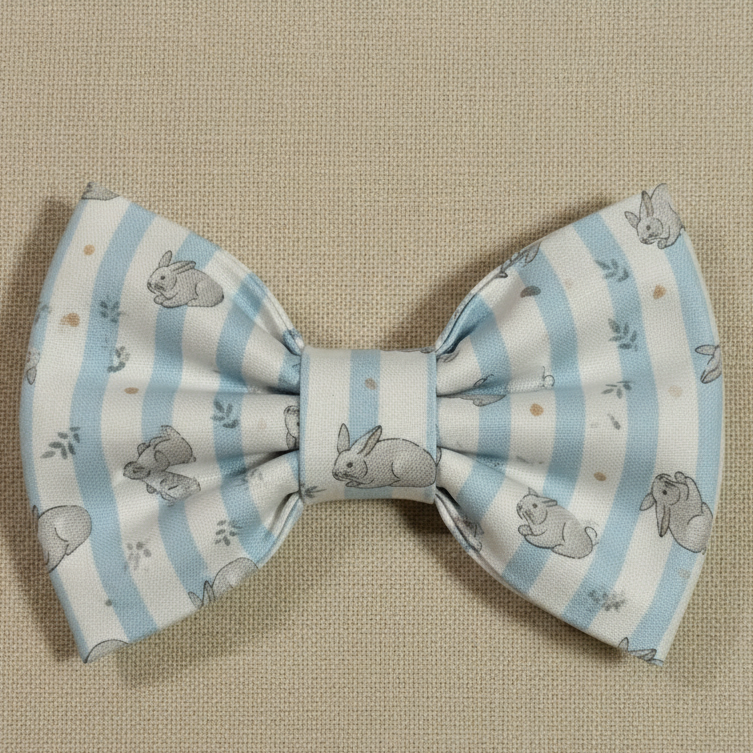 Realistic Bunny Stripe Bow Tie